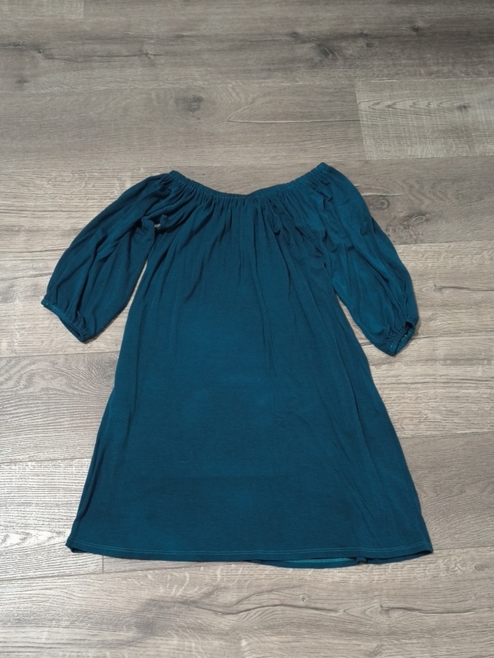 Fighting Eel Teal Off-Shoulder Dress